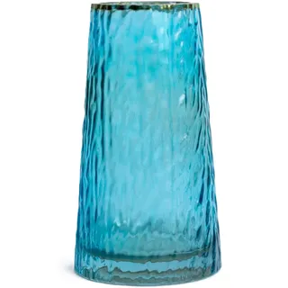Glasvase für Blumen, zylinderförmig, 20,3 cm hoch, türkis, Heim- und Bürodekoration