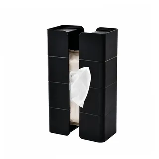 KrHaven Taschentuchbox magnetisch mit verstellbarem Abstand in Schwarz | Kosmetiktücherbox für Tücher, Handschuhboxen und Feuchttücher, flexibel an Metallflächen in Küche und im Haushalt geeignet
