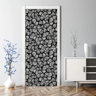 Dekorative Türaufkleber Raumdekoration selbstklebend Türposter Elegantes Art Deco 77 x 200 cm - Schwarz
