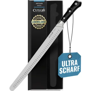 Cutluxe Aufschnittmesser – 36cm Schinkenmesser - Lachsmesser, Dönermesser - Brisket Messer - Scharfes Messer aus deutschem Stahl - Volltang & Ergonomisches Griffdesign - Artisan Serie