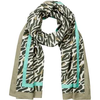 camel active Damen Schal mit Allover Print Grün AOP, womenswear-OS