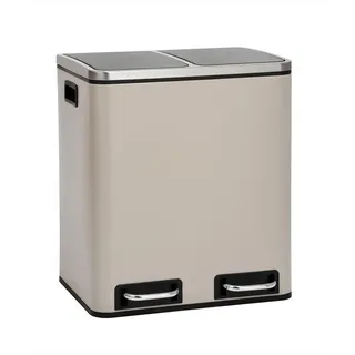 Svita TM2X15 Mülleimer 30 Mülltrennsystem Abfalleimer mit Fächern Taupe