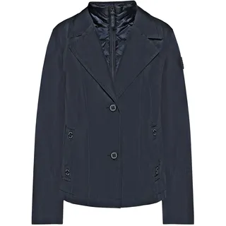 Sommerjacke AMBER & JUNE "Übergangsjacke mit abnehmbarem Westenteil", Damen, Gr. 44, blau (dunkelblau), Obermaterial: 100% Polyester PES., Jacken Sommerjacke