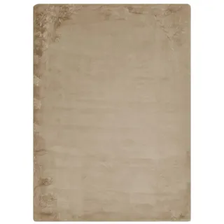 -LUXOR- living Kunstfell Coste Flauschiger Teppich Schlafzimmer - ideal zur Verwendung als Bettvorleger Schlafzimmer - gemütlicher Fellteppich Lammfell Imitat 120 x 170 cm Taupe