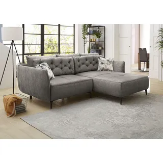 Jockenhöfer Eckcouch Velours 2,5-Sitzer Grau