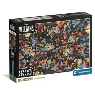 CLEMENTONI - Compact Puzzle 1000 Teile - Disney Villains Impossible