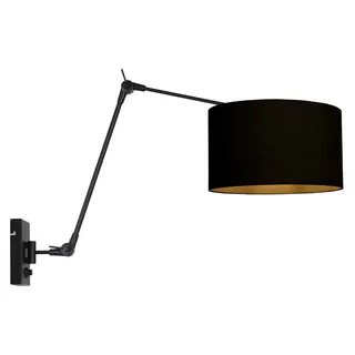 Steinhauer - wandleuchte - Prestige Chic - schwarz - leinen metall - stehlampe - E27 - 3986ZW - Schwarz