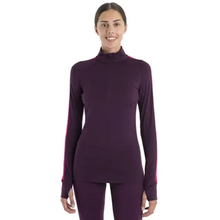 Icebreaker Damen Merino ZoneKnit 200 Half Zip nightshade/electronpnk/cb (IB940) L