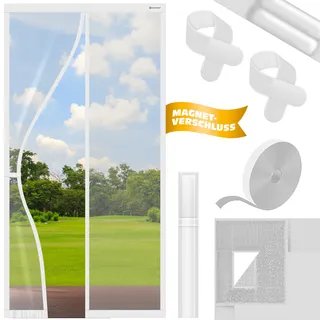 Kesser Magnet Fliegengitter Tür 100 x 220 cm Weiß