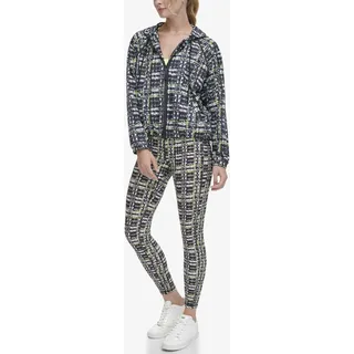 DKNY Women's Zip Up Jacket Windbreaker, Zest Boucle Plaid, Medium