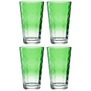 Leonardo HOME OPTIC Trinkgläser • 4er Set • Becher für Softdrinks • Wasser-Glas • XL Longdrinkbecher • 540 ml • hellgrün • 023484