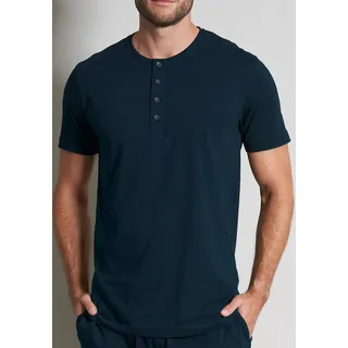 TOM TAILOR T-Shirt »Cansas«, mit Knopfleiste vorn, blau