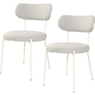 Tom Tailor 4-Fußstuhl TOM TAILOR HOME "SOFT PAD CHAIR", washed linen, off, weiß, off, weiß, B:50cm H:81,5cm T:59cm, Metall, Stoff, Stühle, Esszimmerstuhl, 4-Fußgestell, mit Rückenausschnitt