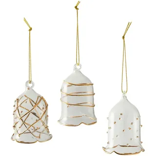 Villeroy & Boch "Glasglocken Winter Collage Accessoires 19,5 x 19,5 x 18,5 cm 3er Set gold", gold,