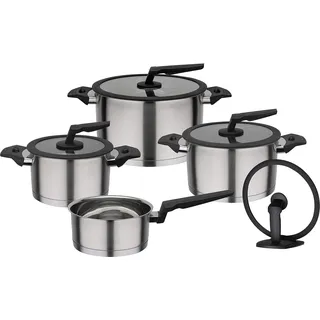 GSW Apart Topf-Set 9-tlg. Fleischtopf 16 cm + Fleischtopf 20 cm + Fleischtopf 24 cm + Stieltopf 16 cm