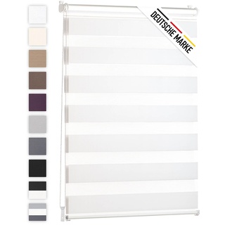 Blumtal Doppelrollo 100 x 155-195cm - Klemmfix Rollo, Rollos für Fenster ohne Bohren, Klemmrollo für Fenster & Türen, Seitenzugrollo, Weiß