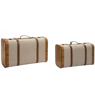 DKD Home Decor Truhen Set, Farbe: Beige, Standard