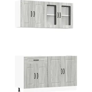 vidaXL 4-tlg. Küchenschrank-Set Kalmar Grau Sonoma Holzwerkstoff - Grau