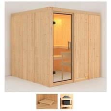 Bild Sauna »Romina«, (Set), ohne Ofen beige