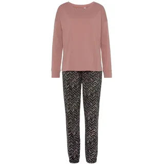 VIVANCE DREAMS Damen Pyjama aprikose-schwarz Gr.36/38