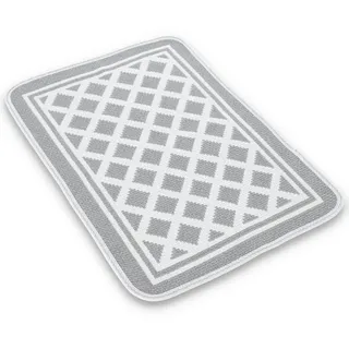 Casatessile Mehrzweck-Baumwollteppich 50X75 cm. MILLEUSI Badteppich saugfähig, Teppich Baumwolle - Grigio