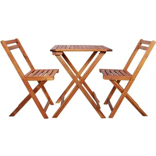 vidaXL 3-tlg. Bistro-Set Klappbar Massivholz Akazie - Braun