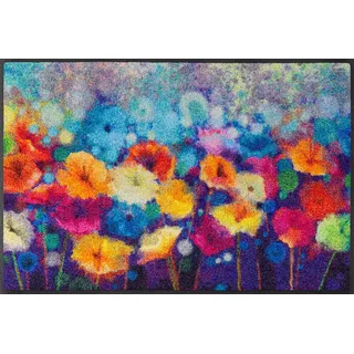 Wash+Dry Fußmatte Flowerlover 50x75 cm, innen und außen, waschbar, Blau