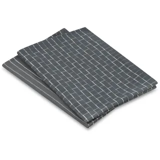 Geschirrtuch ROSS "Geschirrtücher 2er-Set 987 2x HL + Banderole", anthrazit, B:18cm H:3cm L:27cm T:3cm, 50% Baumwolle, 50% Leinen, Geschirrtücher, Geschirrtuch, Zwirn- Halbleinen