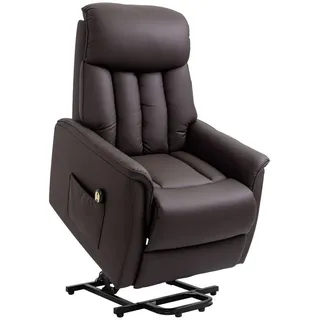 Homcom Sessel mit Aufstehhilfe Kunstleder braun , Braun , Kunststoff , Füllung: Schaumstoff,Schaumstoff , 94x104x80 cm , Wohnzimmer, Sessel, Polstersessel