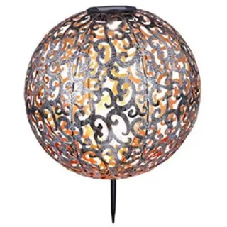 Kynast Exclusiv Solar Kugel aus Metall in Rostoptik Ø 20 cm 613-401136 - Braun