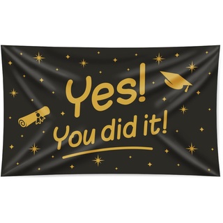 PD-Party 7036139 XXL Flagge | Party Banner | Festliche Feier | Partei Dekoration - Yes You did it, 150cm Länge x 90cm Breite x 0.1cm Höhe