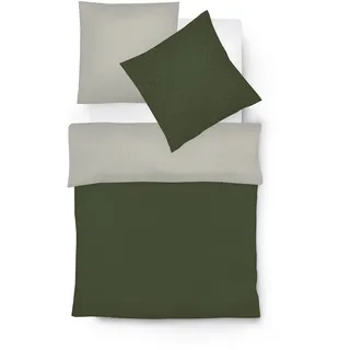 FLEURESSE Lech W 4158 Fischgrätmuster Grün/ Silber 200 x 200 cm + 2 x 80 x 80 cm