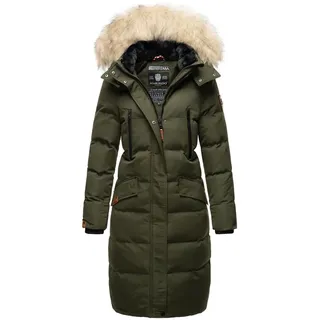 Marikoo Damen langer Winterjacke Stepp Parka mit abnehmbarer Kapuze Schneesternchen