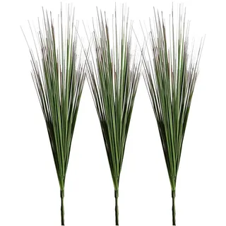 Aisamco 3 Stück Künstliche Pflanzen Zwiebel Gras Grün Gefälschte künstliche Sträucher Pflanzenblumen Weizengras Gefälschte Blätter Sträucher 64 cm groß für Hochzeit Gartendekoration