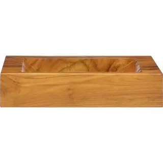 vidaXL Waschbecken Massivholz Teak 50x35x10 cm - Braun