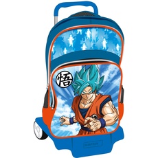 Safta DRAGON BALL - Schulrucksack mit Trolley 905, ideal für Kinder jeden Alters, bequem und vielseitig, Qualität und Strapazierfähigkeit, 27 x 20 x 42 cm, Blau, blau, Estándar, Casual