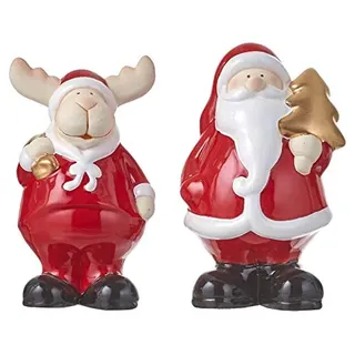 Edelman 8718861485776 Rentier 20 cm Weihnachtsmann, Mehrfarbig