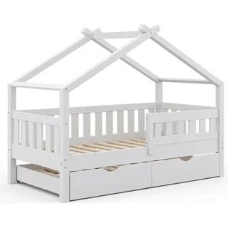 Hausbett Vitalispa Design Weiß 80x160 cm mit Gästebett, Model 35965 - Weiß