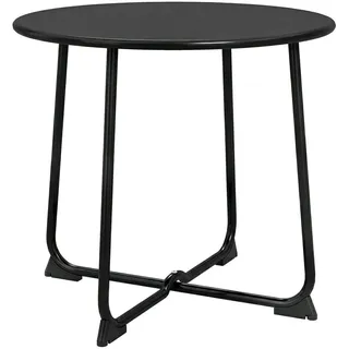 Outsunny Gartentisch Metall Schwarz , rund , X-Form , 50x45.5x50 cm , Gartenmöbel, Gartentische, Klapptische