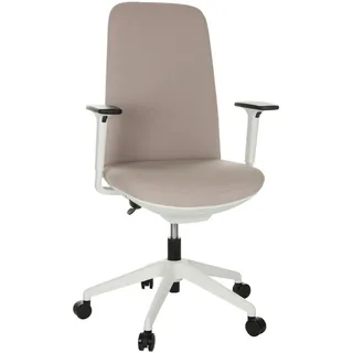 Mid.you Drehstuhl , Beige , Kunststoff , Drehkreuz , 70x103-113x70 cm , Sitzfläche 360° drehbar, inklusive Armlehnen, ergonomische Rückenlehne, gepolsterte Armlehnen , Büromöbel, Bürostühle, Drehstühle
