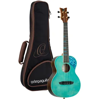 Ortega Guitars Tenor Ukulele Akustisch – Ghost Series – Inklusive Gigbag – Fichte, Blau (RUGH-OCT)