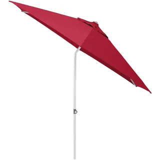 Kettler Sonnenschirm , Rot, Silberfarben , Textil , 360° drehbar, höhenverstellbar, lichtecht, Knickgelenk, regenabweisend, rostfrei, stabile Strebegelenke, U-Profil-Streben, UV-beständig, wetterfest, mit Belüftung, geeignet für Balkon , Sonnenschutz, Sonnenschirme