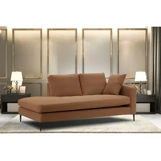 Home Affaire Recamiere »Cozy Chaiselongue, Maße B/T/H: 195/97/80 cm« mit losen Kissen und Metallbeinen, Armlehne links oder rechts wählbar, orange