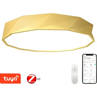 Immax NEO DIAMANTE Intelligente Deckenleuchte 80cm W Gold Zigbee 3.0 - Gold, Weiß