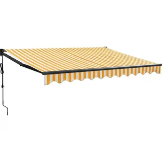 vidaXL Elektrische Markise mit Kurbel Gelb und Weiß 3,5x2,5 m - Gelb, Weiß