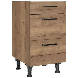 Nobilia Unterschrank Schubkastenunterschrank 45 x 87 x 56 cm Eiche Dunkel