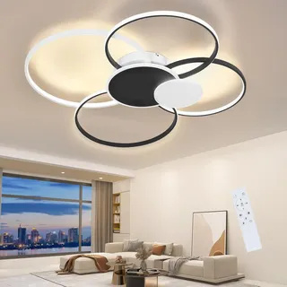 ZMH Deckenlampe LED Deckenleuchte Wohnzimmer - Groß Wohnzimmerlampe 94CM Dimmbar Schlafzimmerlampe Ring Design 72W Modern Deckenbeleuchtung mit Fernbedienung für Schlafzimmer Büro Hotel Küche