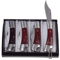 Haller Unisex – Erwachsene Taschenmesser 4er Set Messer, braun/schwarz, one Size