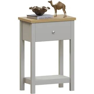 Vida Designs Arlington Konsolentisch mit 1 Schublade, Holzwerkstoff, Grau & Eiche, H 74 x B 50 x T 30 cm
