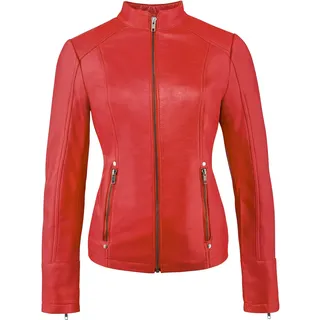 URBAN LEATHER Damen Ur-240 Fashion Lederjacke Rt01, Rot, XXL EU